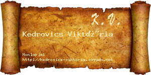 Kedrovics Viktória névjegykártya